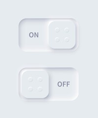 Poster - Neomorphism on off button realistic vector design