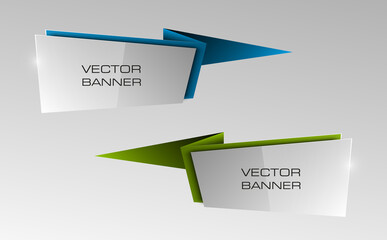 Poster - Origami  Vector infographic colorful banners set