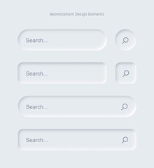 Poster - Set of Search bar form templates of neomorphic interface