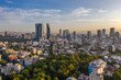 © c13studio - Aerial panoramic view of the skyline in Paseo de la Reforma   and Parque España in Mexico City during sunrise.