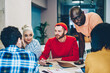 © BullRun - Multiracial crew of skilled clever students cooperating on project and learning together.