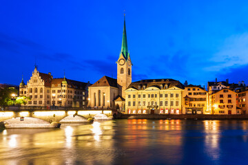 Wall Mural - Fraumunster Church in Zurich, Switzerland