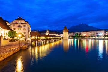 Wall Mural - Kapellbrucke Bridge, Wasserturm Tower, Lucerne