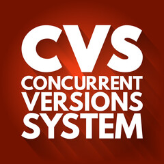 Poster - cvs - concurrent versions system acronym, technology concept background