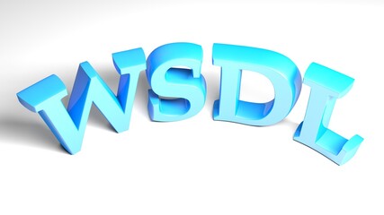 Poster - WSDL blue bent write on white background - 3D rendering illustration