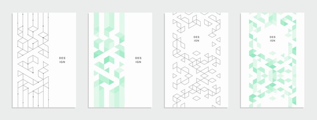 abstract geometric technological banner. corporate identity flyer. vector set background.