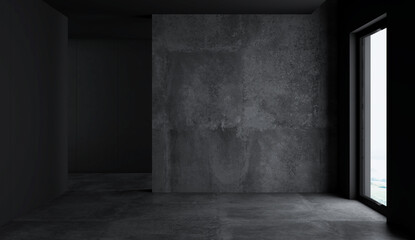 3d rendering of home interior without furniture.