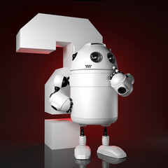 Aufkleber - Robot with red question mark