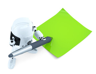 Aufkleber - Robot writing notes