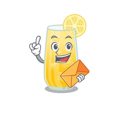 Wall Mural - A picture of cheerful screwdriver cocktail cartoon design with brown envelope