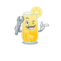 Sticker - A caricature picture of screwdriver cocktail working as a mechanic