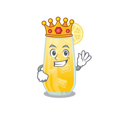 Wall Mural - A Wise King of screwdriver cocktail mascot design style with gold crown