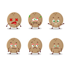 Sticker - Brown coconut cartoon character with nope expression