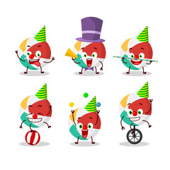 Sticker - Cartoon character of beach ball with various circus shows