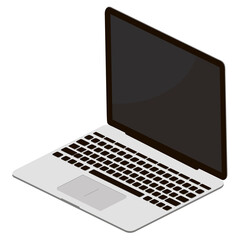Aufkleber - vector isolated image of a laptop. computer with a black, blank screen. notebook open on a white bac