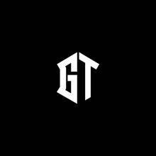 Gt Logo Monogram With Shield Shape Design Template