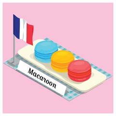 Canvas Print - macaroon with france flag