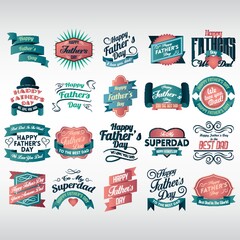 Wall Mural - collection of father's day labels