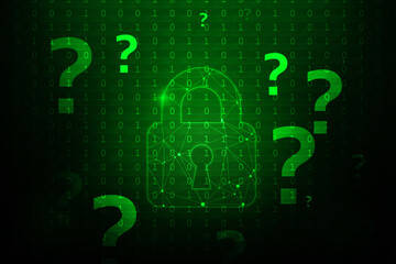 Poster - 2d illustration Safety concept: Closed Padlock on digital background