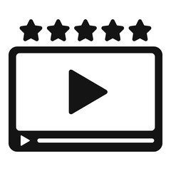 Poster - Rating video player icon. Simple illustration of rating video player vector icon for web design isolated on white background