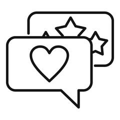 Poster - Engaging chat content icon. Outline engaging chat content vector icon for web design isolated on white background