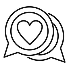 Poster - Like chat icon. Outline like chat vector icon for web design isolated on white background