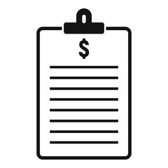 Poster - Finance clipboard icon. Simple illustration of finance clipboard vector icon for web design isolated on white background