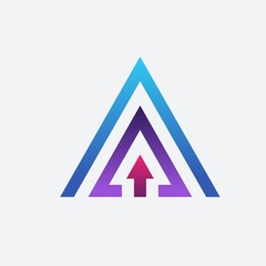 Sticker - Letter A arrow logo design