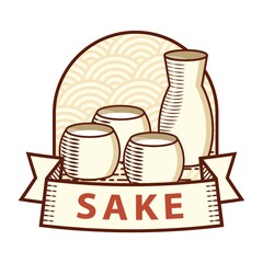 Canvas Print - sake label