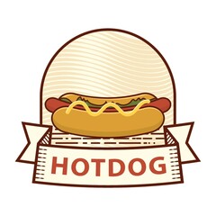 Canvas Print - hot dog label