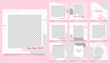 © lukulo - social media template banner fashion sale promotion. fully editable instagram and facebook square post frame puzzle trendy sale poster. red pink color background vector illustration