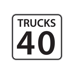 Canvas Print - trucks 40 sign