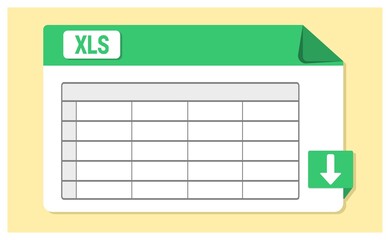 Vector of spreadsheet icon. XLS, or XLSX file format icon with landscape design.