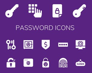 Sticker - Modern Simple Set of password Vector filled Icons