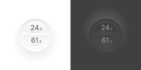 Poster - Control knob used for regulating. UI and UX Kit. Control center design. Progress bar. Temperature control. Eps 10.