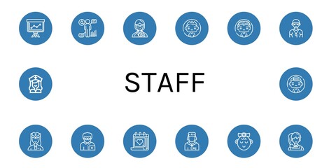 Canvas Print - staff icon set