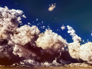 Wall Mural - White clouds in blue sky 3d rendering