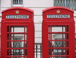 London, UK, typical phone booths 
