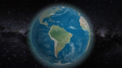 planet earth from space rotating on country brazil. realistic world globe spinning on brazil 4k vide