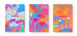 © Liliya - Colorful set of abstract cards with flat illustrations of leaves and flowers. Exotic backgrounds for printing, advertising banners, invitations, greeting cards, brochures, covers.