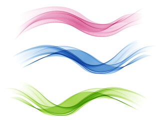 Wall Mural - Smooth clear beautiful waves set. Wave abstract background Vector