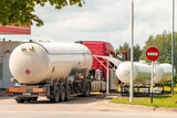 Fototapeta  - Truck with a tank for propane or other fuel