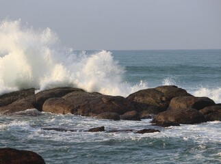 Angry white sea waves jumping II at Indian Ocean