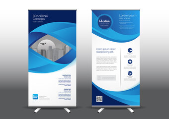 RollUp template vector illustration, Designed for style applied to the expo. Publicity banners, business model vertical.