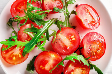 Sticker - Fresh cherry tomatoes and arugula