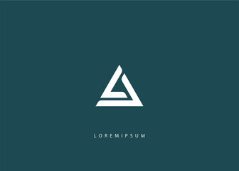 Fototapete - letter A logo template. Initial L and L icon - triangle vector illustration