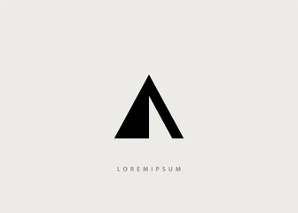 Fototapete - letter A logo template. Initial A and simple pyramid vector