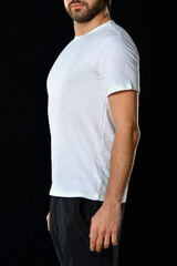 man t shirt isolated on studio