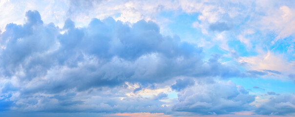 Wall Mural - Panorama of blue cloudy sky