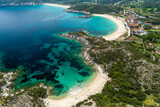 Fototapeta  - Aerial view of Kalamitsi beach on the Sithonia peninsula, in the Chalkidiki , Greece